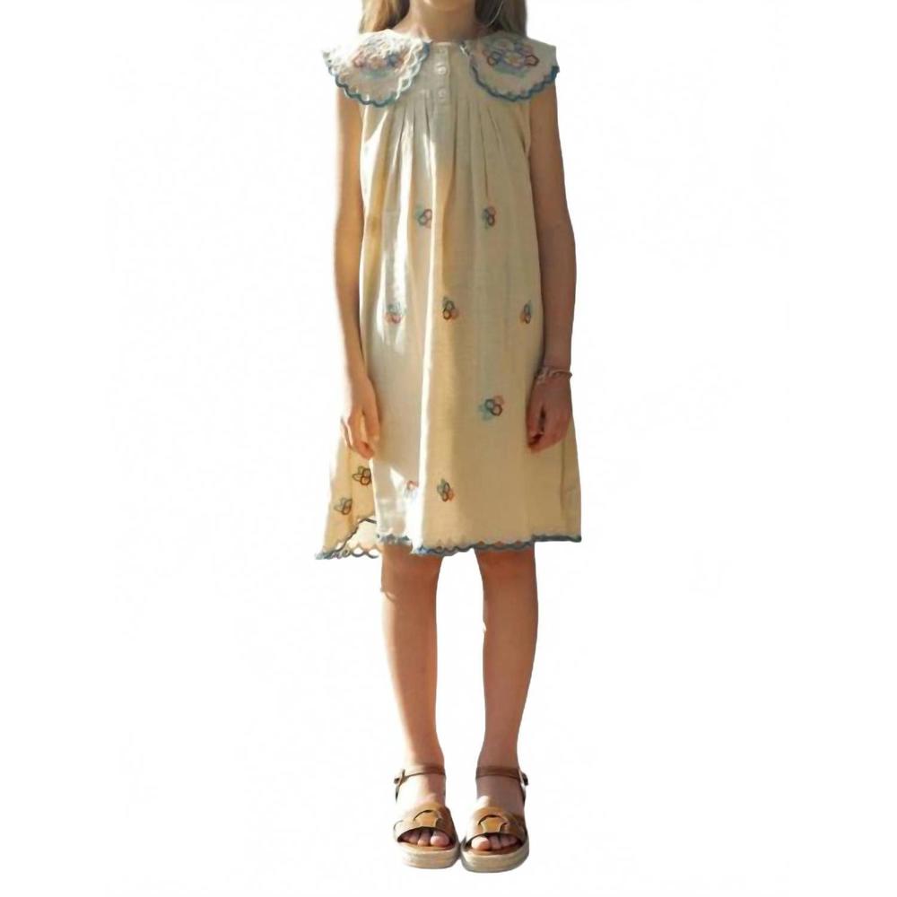 NEW SEA girl's melinda embroidered dress in ecru